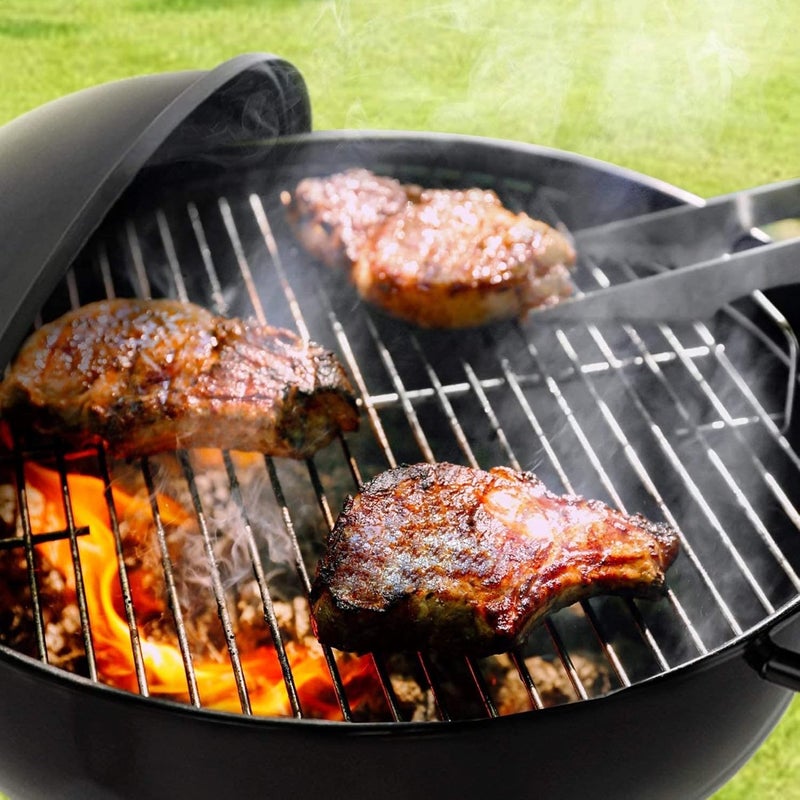 Papapacks 22 Inch Portable Charcoal Grill with Wheels for Outdoor Cooking Barbecue Camping BBQ Coal Kettle Grill - Heavy Duty Round with Thickened Grilling Bowl Wheels for Small Patio Backyard - Image 4